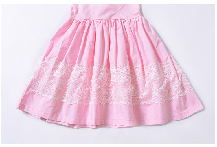 Girl's Dress Small Fly Sleeve Lace Embroidered princess dress