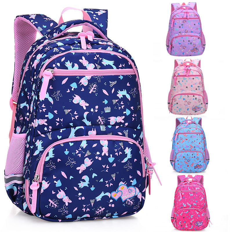 Schoolbag For Children Girls Grade 1-6 Sweet And Lovely Casual Backpack