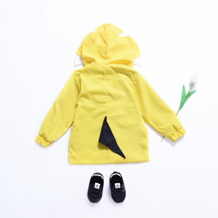 Baby Cartoon Cute Dinosaur Modeling Pattern Trench Coat