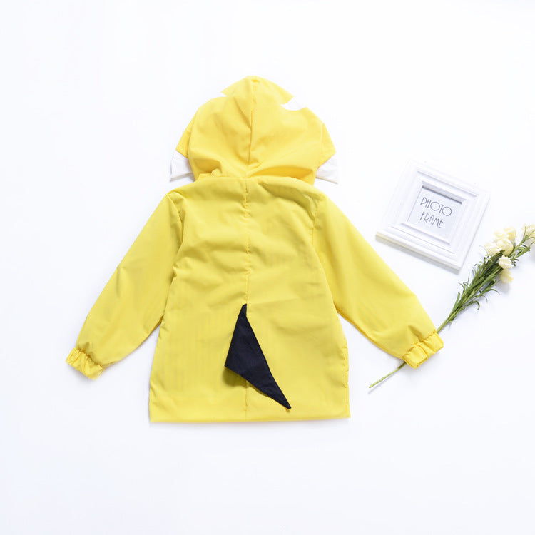 Baby Cartoon Cute Dinosaur Modeling Pattern Trench Coat