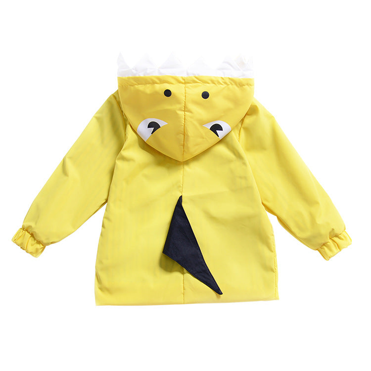 Baby Cartoon Cute Dinosaur Modeling Pattern Trench Coat
