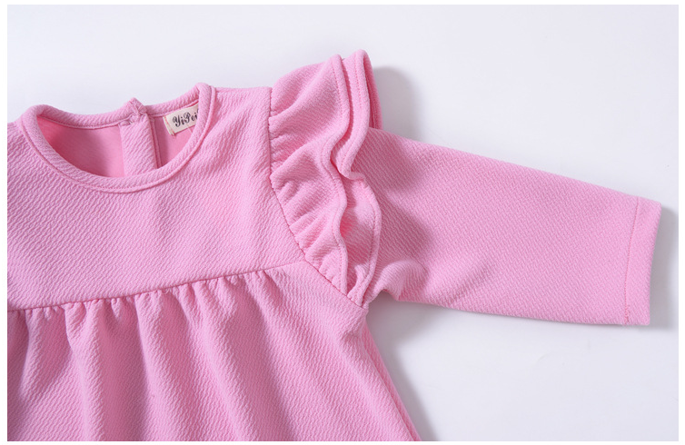 Lace Fly Sleeves Ruffled Dress
