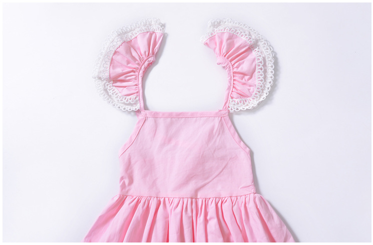 Girl's Dress Small Fly Sleeve Lace Embroidered princess dress