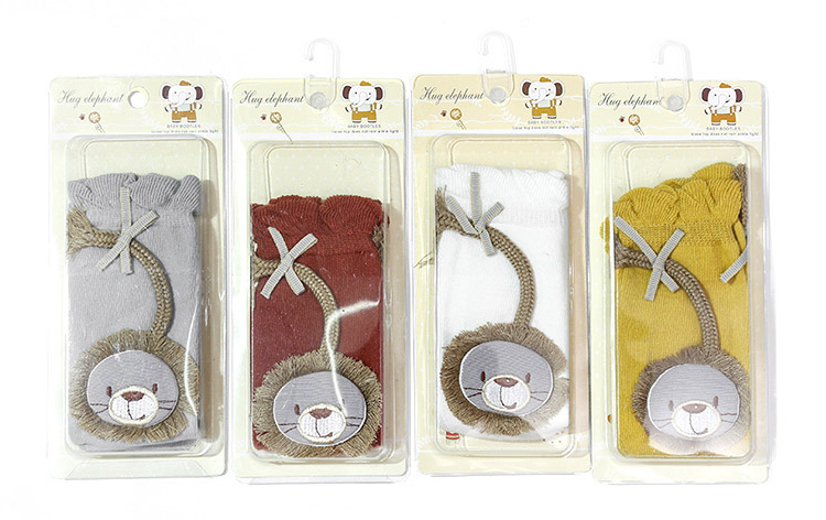 Spring and Autumn Tube Cartoon Lion Baby Socks