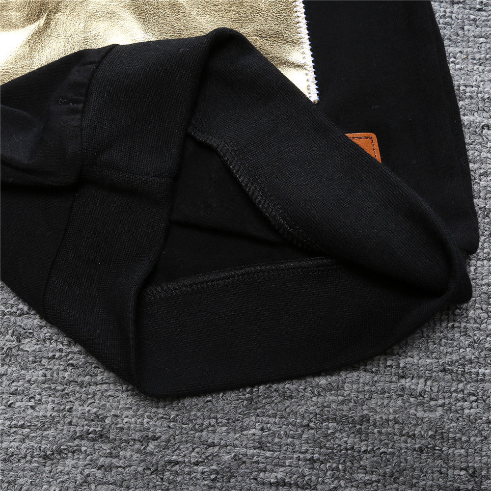 Black Two-piece Set with Crown Embroidery