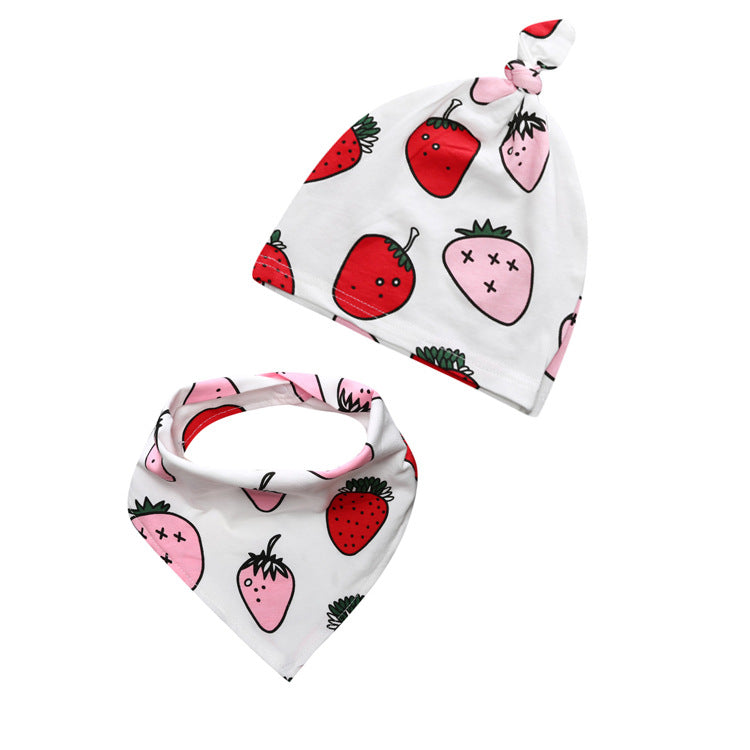 Two Pieces Children's Accessories Set Cap and Saliva Towel