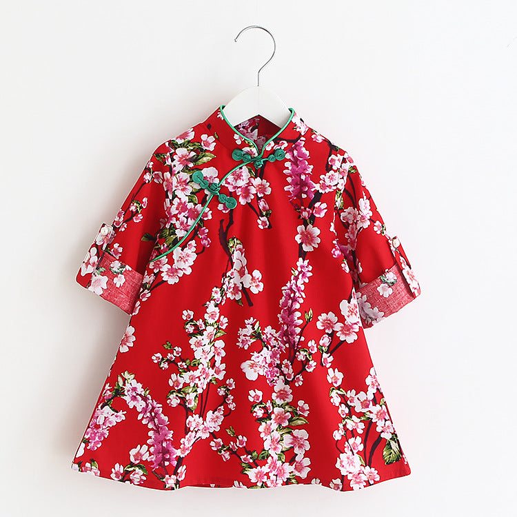 Girls Cotton Cheongsam