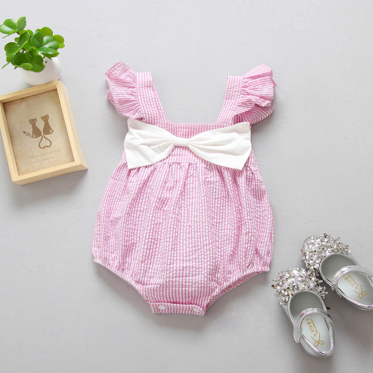 Baby Girl Striped Halter Jumpsuit