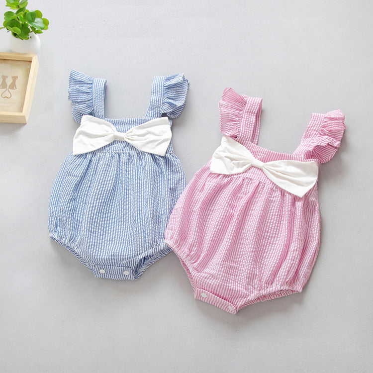 Baby Girl Striped Halter Jumpsuit