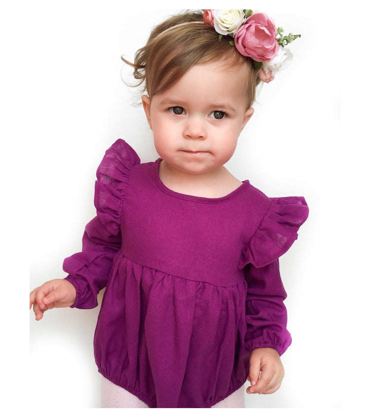 2018 Autumn Pure Cotton Girls Rompers