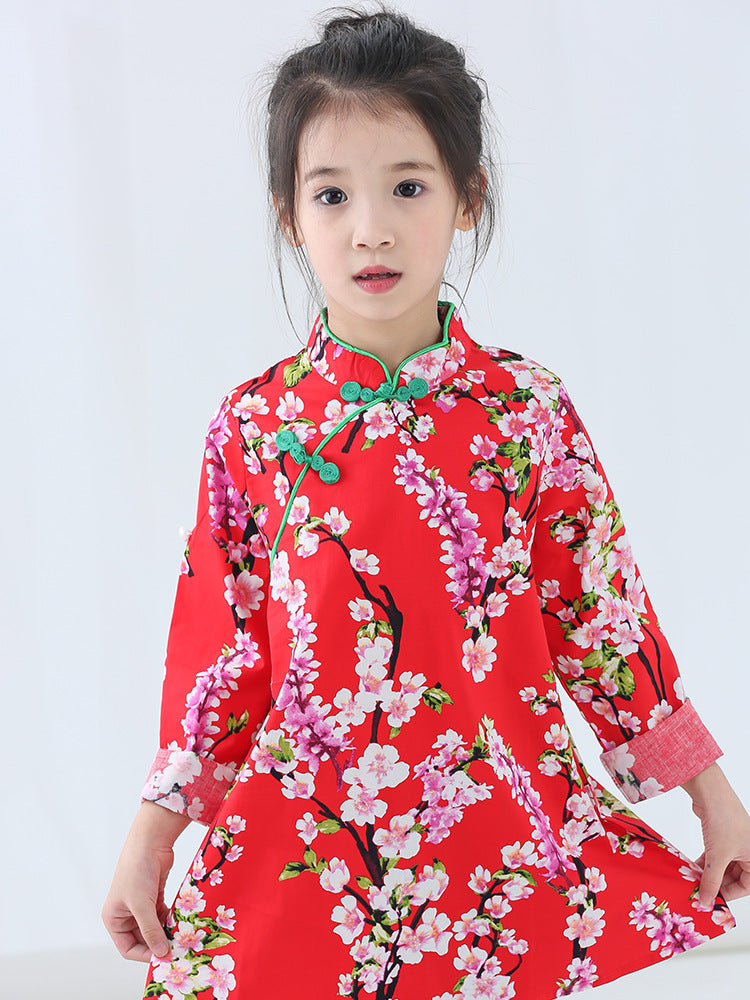 Girls Cotton Cheongsam