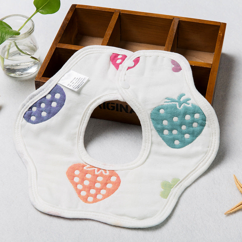 Baby Saliva Towel Six Layer Gauze Petal Bibs