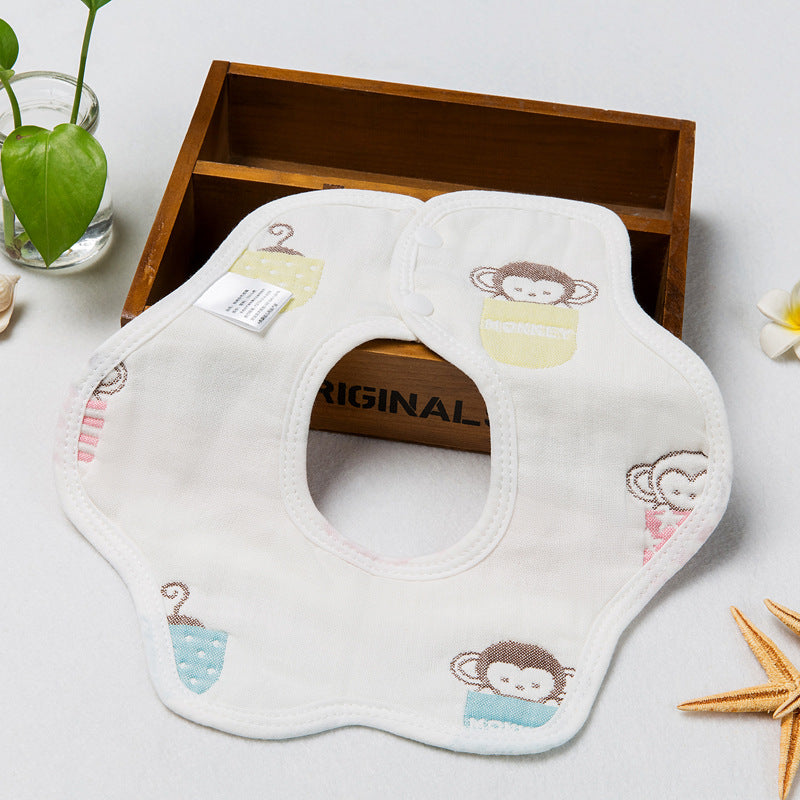 Baby Saliva Towel Six Layer Gauze Petal Bibs