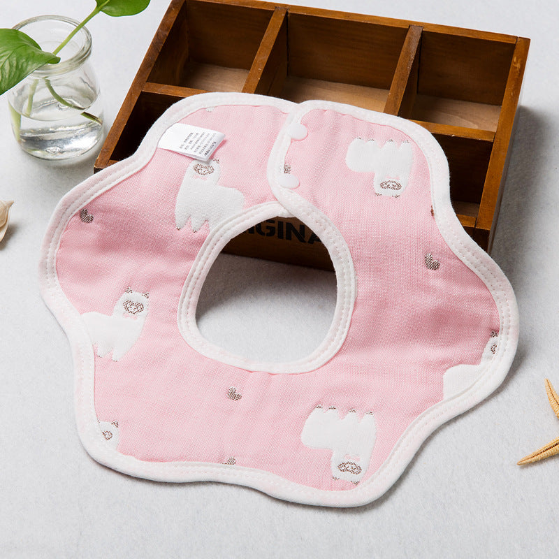 Baby Saliva Towel Six Layer Gauze Petal Bibs