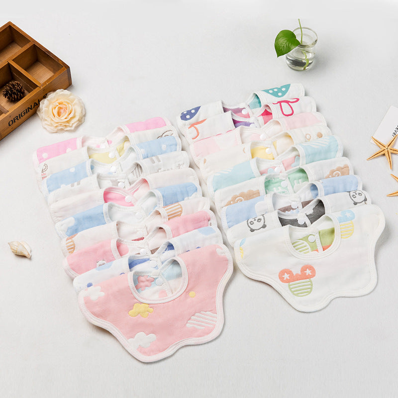 Baby Saliva Towel Six Layer Gauze Petal Bibs
