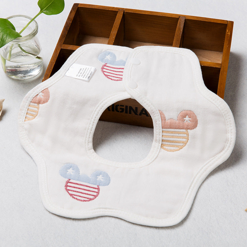 Baby Saliva Towel Six Layer Gauze Petal Bibs