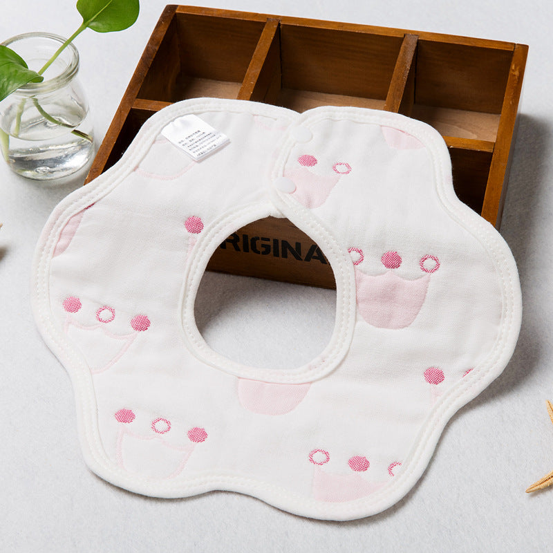Baby Saliva Towel Six Layer Gauze Petal Bibs