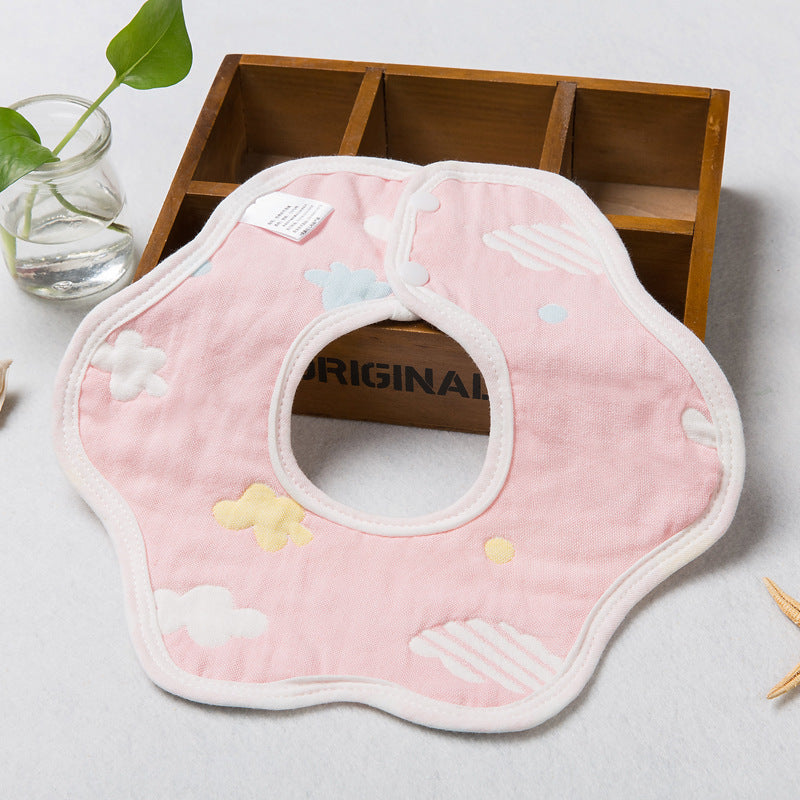 Baby Saliva Towel Six Layer Gauze Petal Bibs