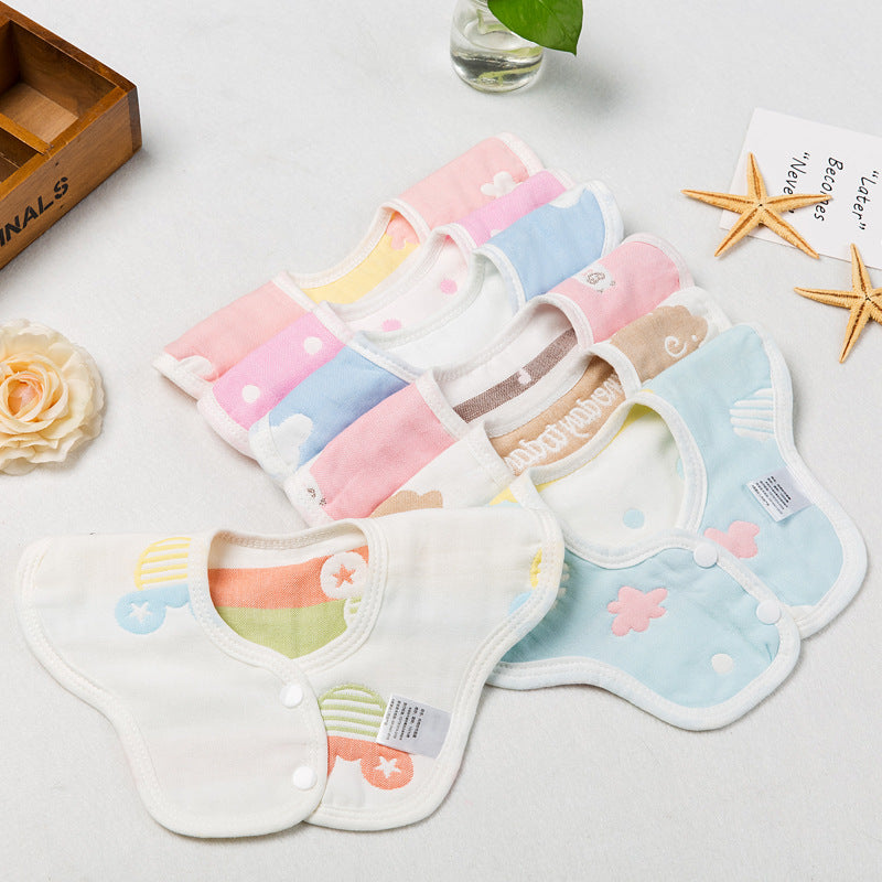 Baby Saliva Towel Six Layer Gauze Petal Bibs