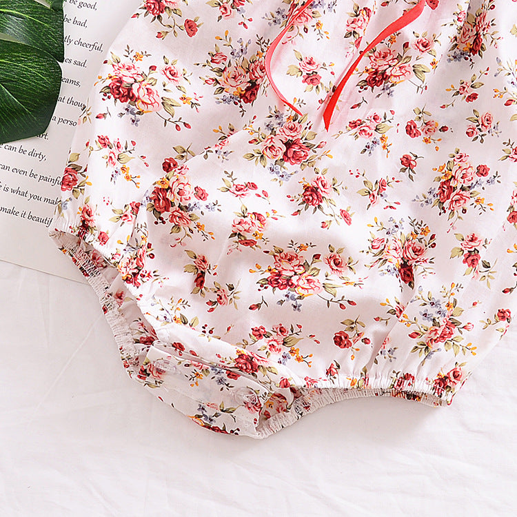 Red Bowknot Baby Rompers