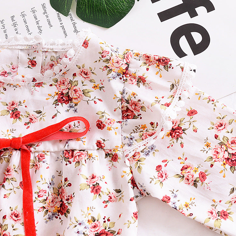 Red Bowknot Baby Rompers