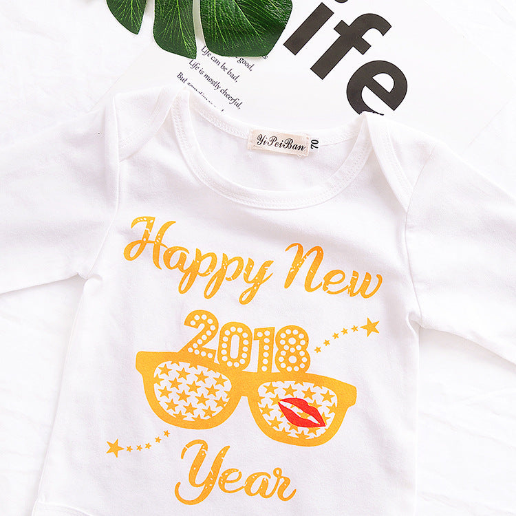 2018 HAPPY NEW YEAR Baby Rompers