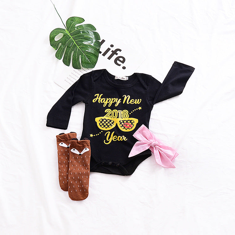 2018 HAPPY NEW YEAR Baby Rompers
