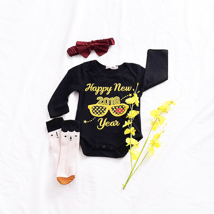 2018 HAPPY NEW YEAR Baby Rompers