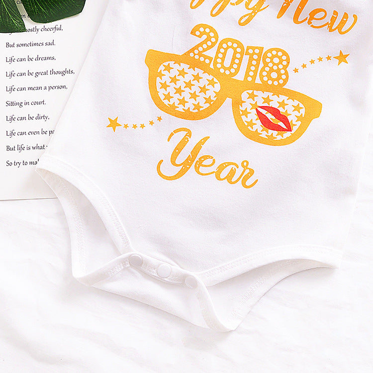 2018 HAPPY NEW YEAR Baby Rompers
