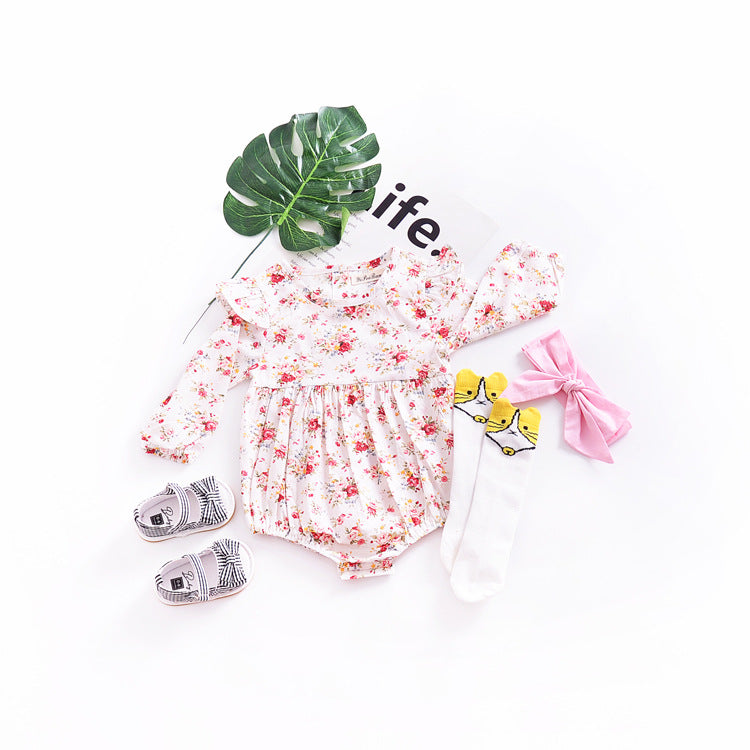 Pure Cotton Fresh Flower Baby Rompers