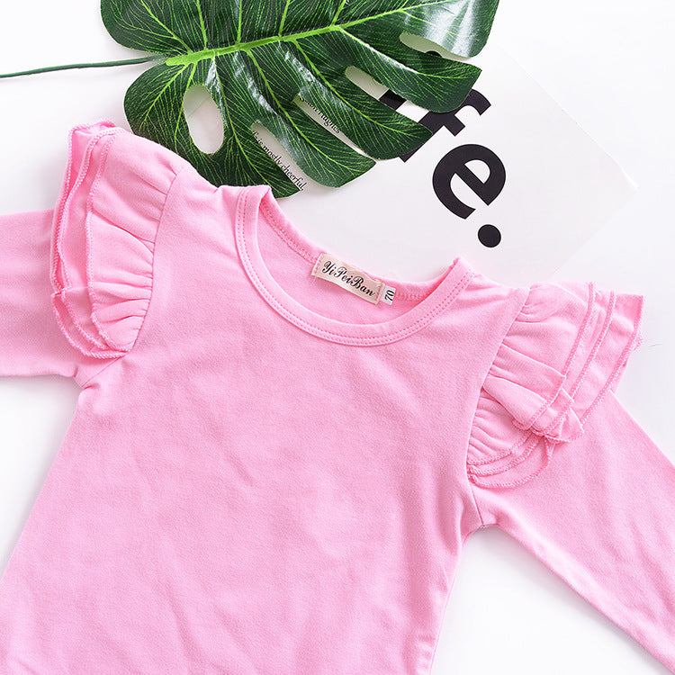 Pure Cotton Multi-color Fly Sleeve One-piece Suit
