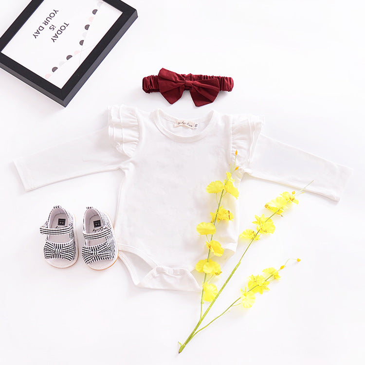 Pure Cotton Multi-color Fly Sleeve One-piece Suit