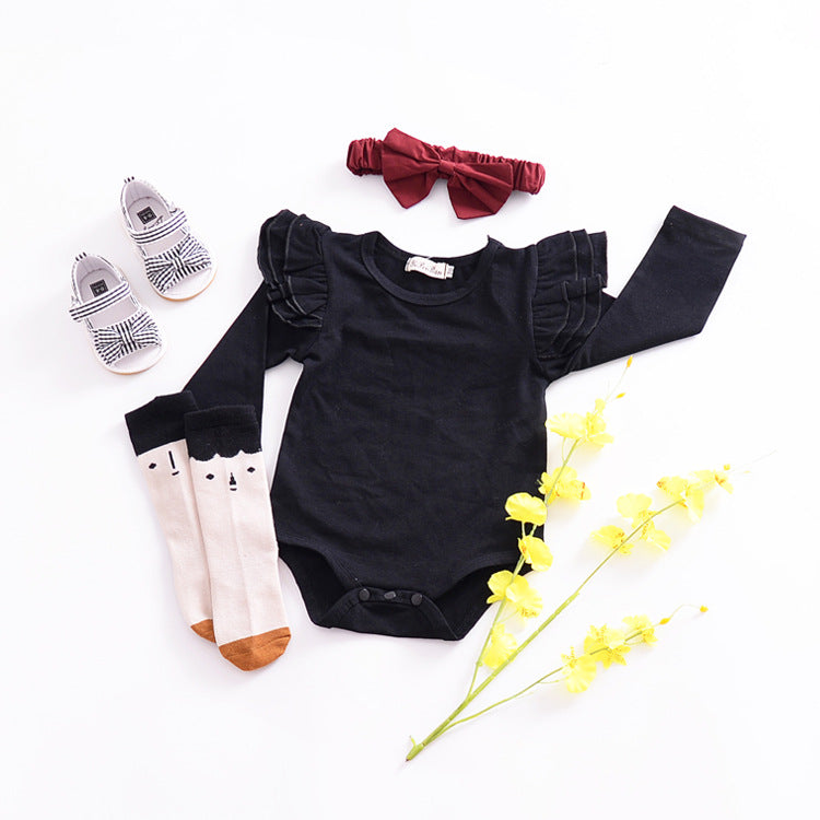 Pure Cotton Multi-color Fly Sleeve One-piece Suit