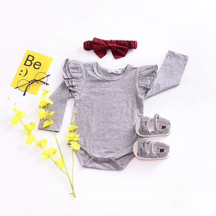 Pure Cotton Multi-color Fly Sleeve One-piece Suit
