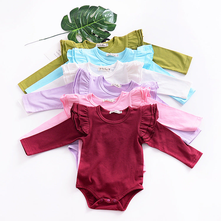Pure Cotton Multi-color Fly Sleeve One-piece Suit