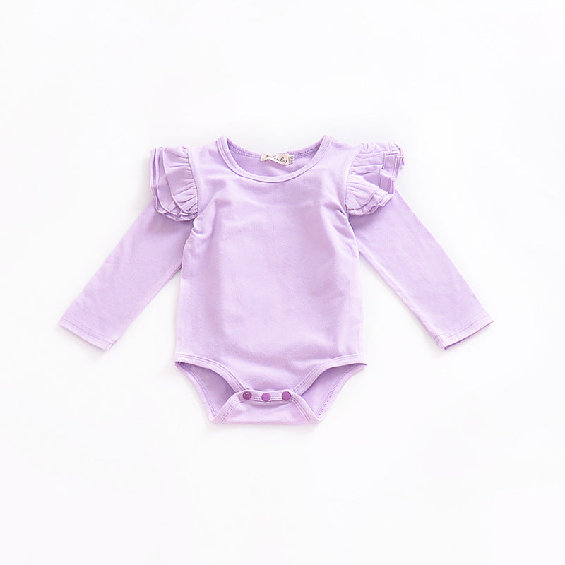 Pure Cotton Multi-color Fly Sleeve One-piece Suit