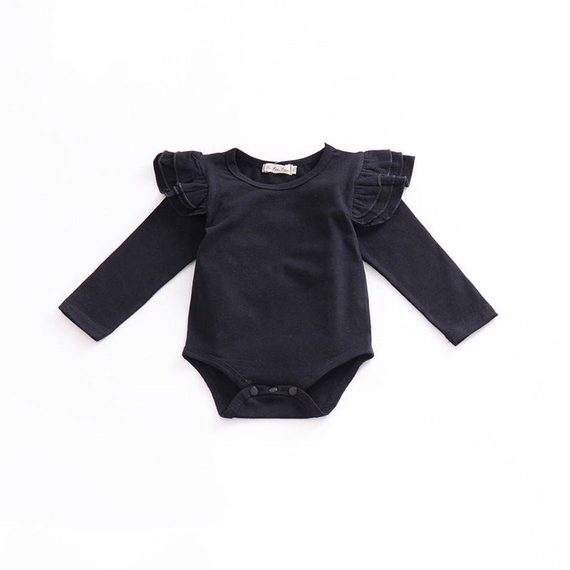 Pure Cotton Multi-color Fly Sleeve One-piece Suit