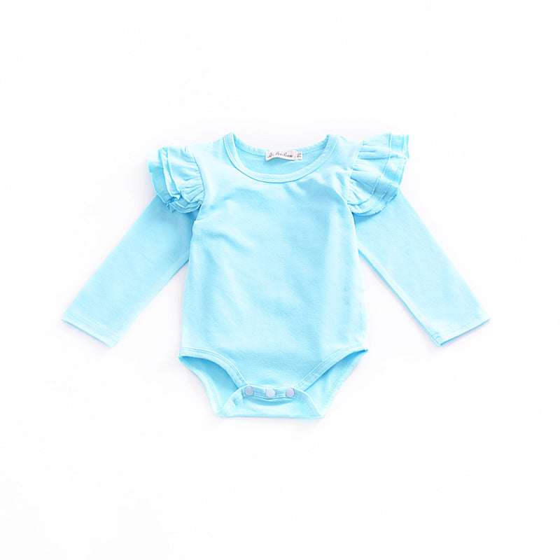 Pure Cotton Multi-color Fly Sleeve One-piece Suit