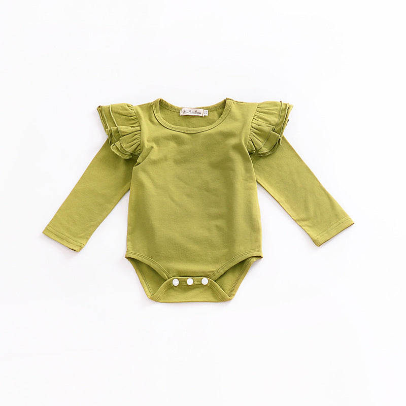 Pure Cotton Multi-color Fly Sleeve One-piece Suit
