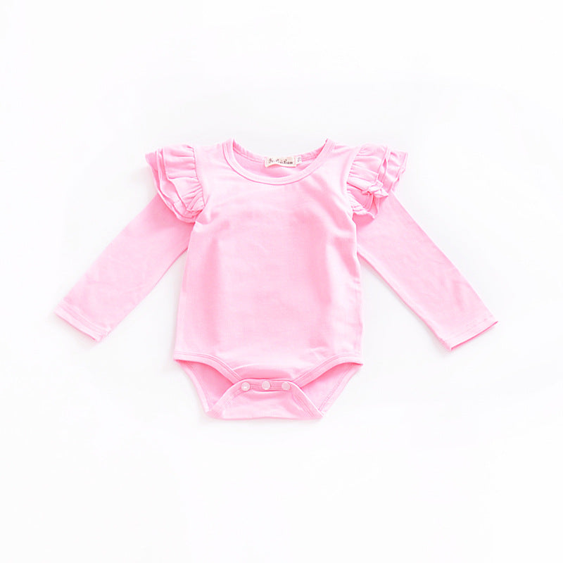 Pure Cotton Multi-color Fly Sleeve One-piece Suit
