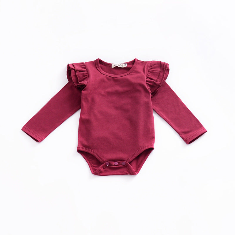 Pure Cotton Multi-color Fly Sleeve One-piece Suit