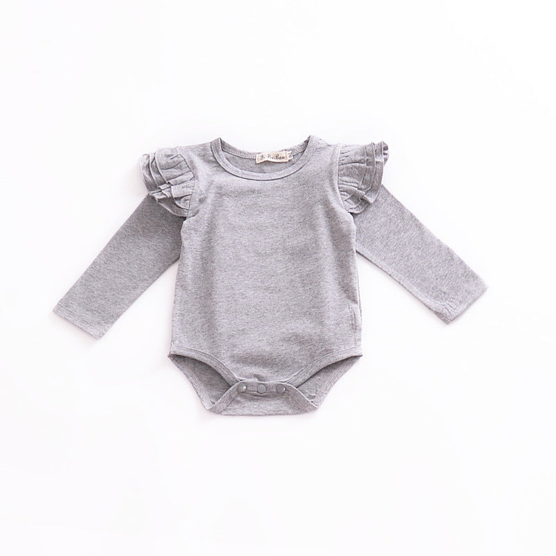 Pure Cotton Multi-color Fly Sleeve One-piece Suit