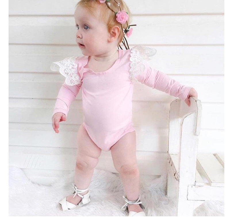 2018 Autumn Baby Fly sleeve Rompers