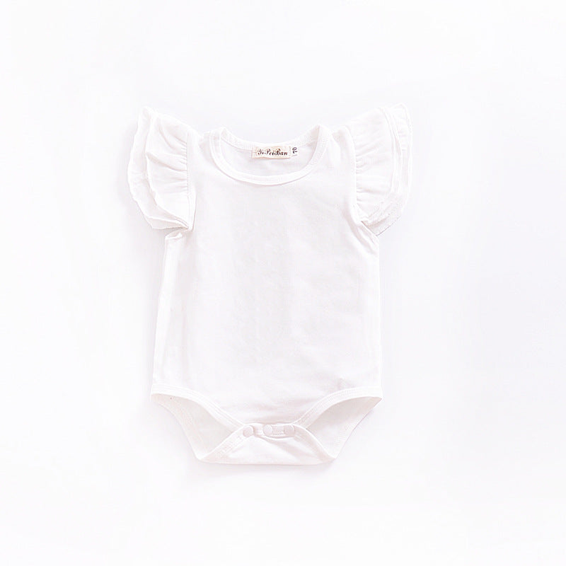 Pure Cotton Multi-color Fly Sleeve Jumpsuit