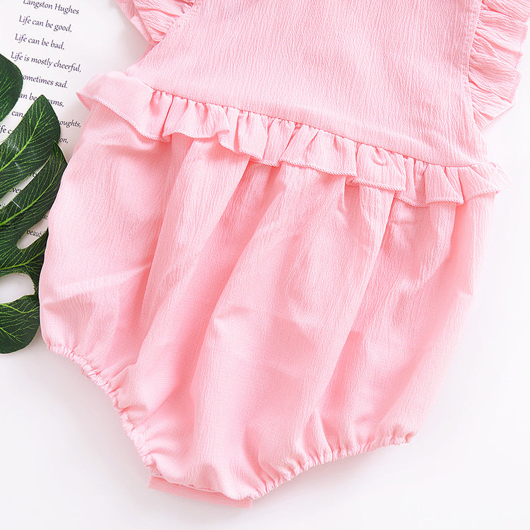 Multi-colored Lace Collar Sleeveless One-piece Climbing suit
