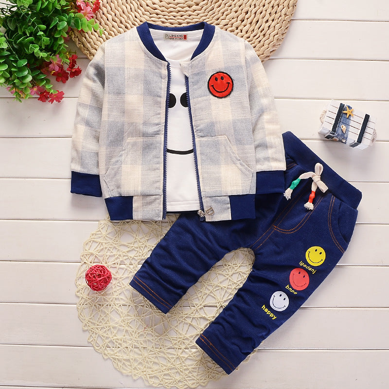 Check Jacket Smiley Long Sleeve Suit