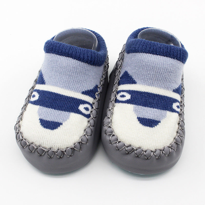Cartoon Baby Leather Sole Socks Baby Walking Shoes Socks