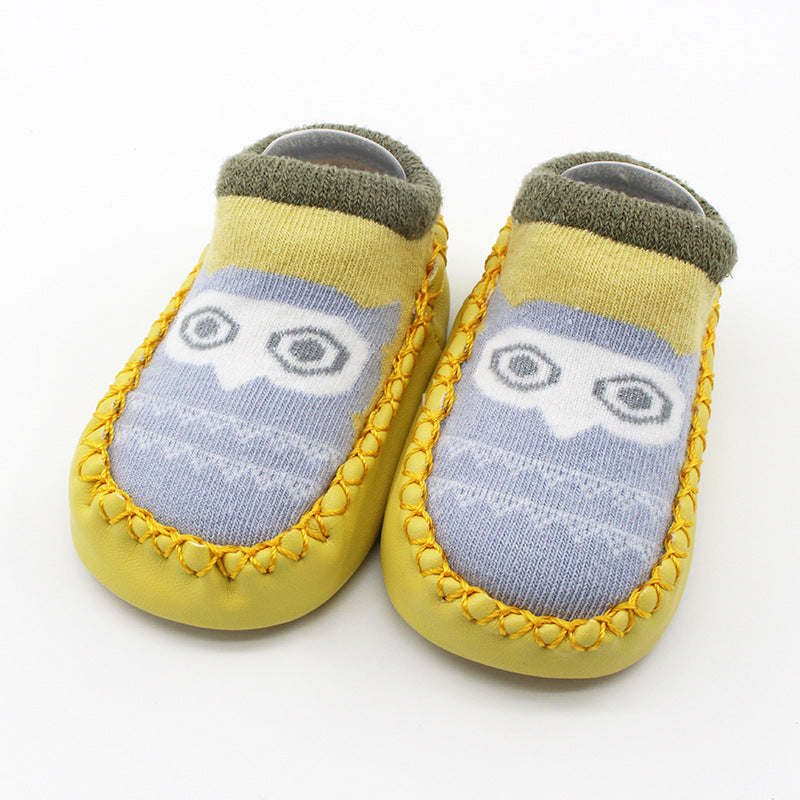 Cartoon Baby Leather Sole Socks Baby Walking Shoes Socks