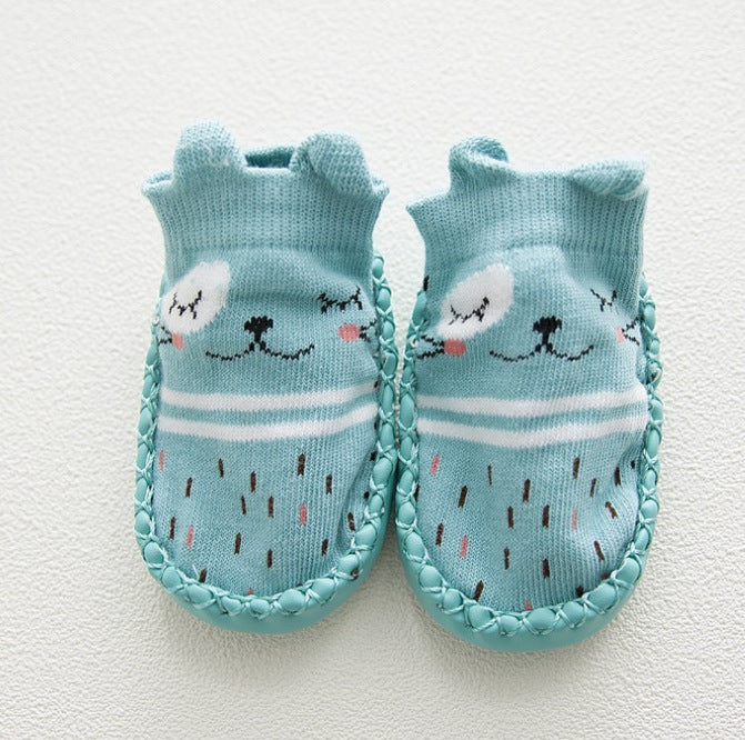 Cartoon Baby Leather Sole Socks Baby Walking Shoes Socks
