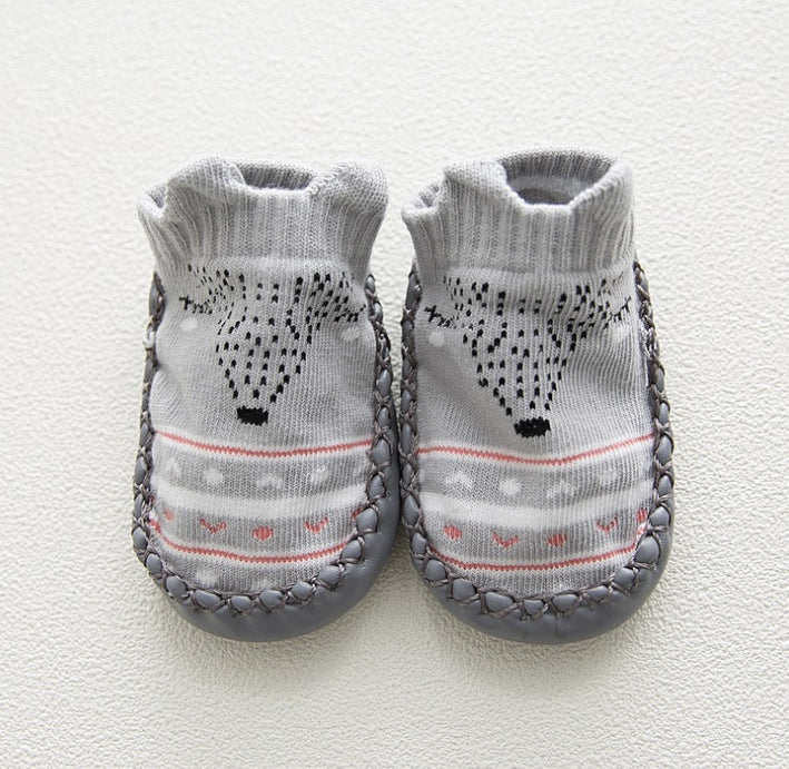 Cartoon Baby Leather Sole Socks Baby Walking Shoes Socks
